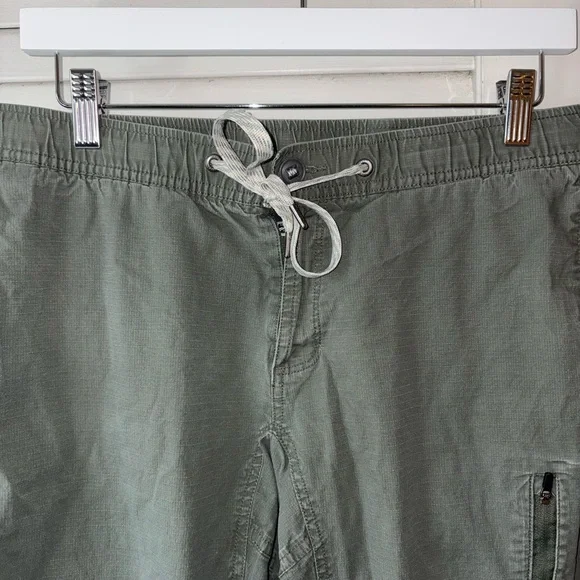Vuori Ripstop Pants Mens Small Olive Green Drawstring Elastic Waist Zip Pocket - Picture 4 of 6